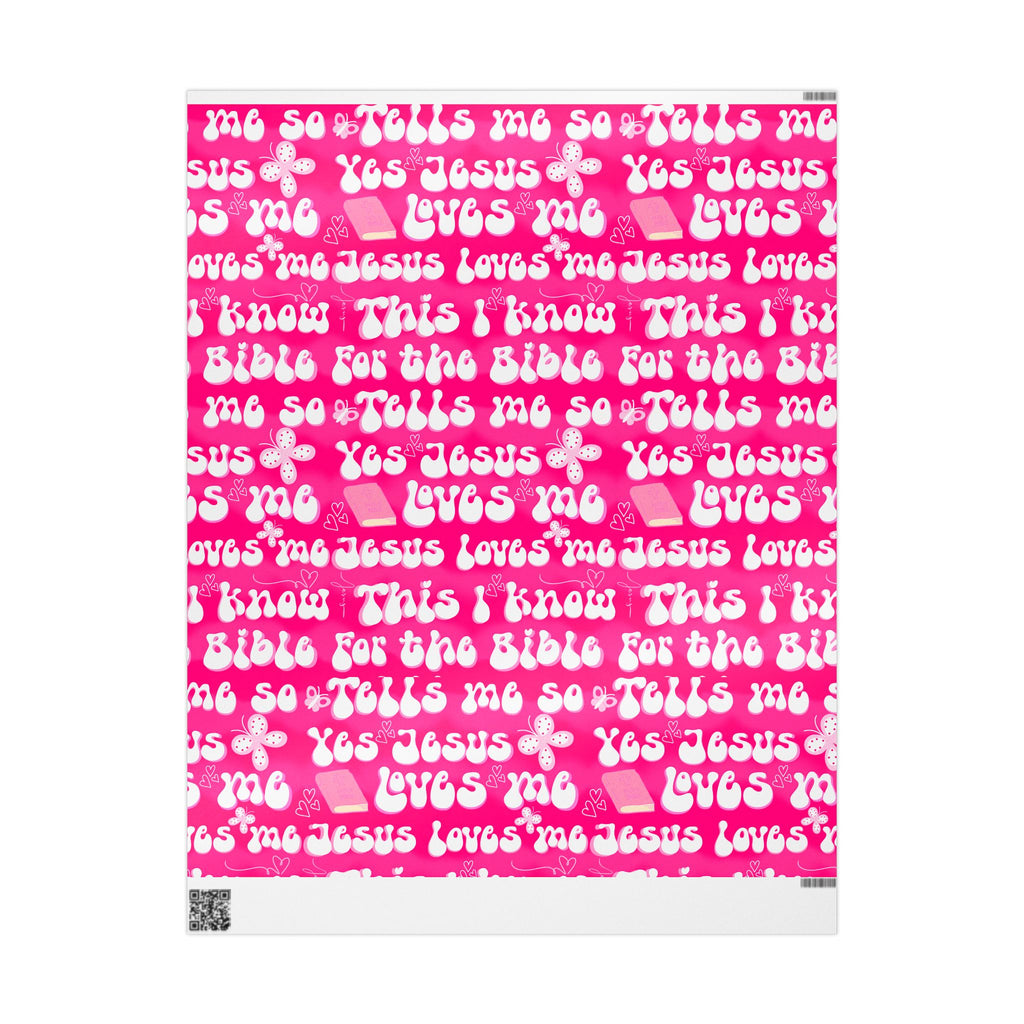 Colorful Christian Wrapping Paper - Jesus Loves Me Design