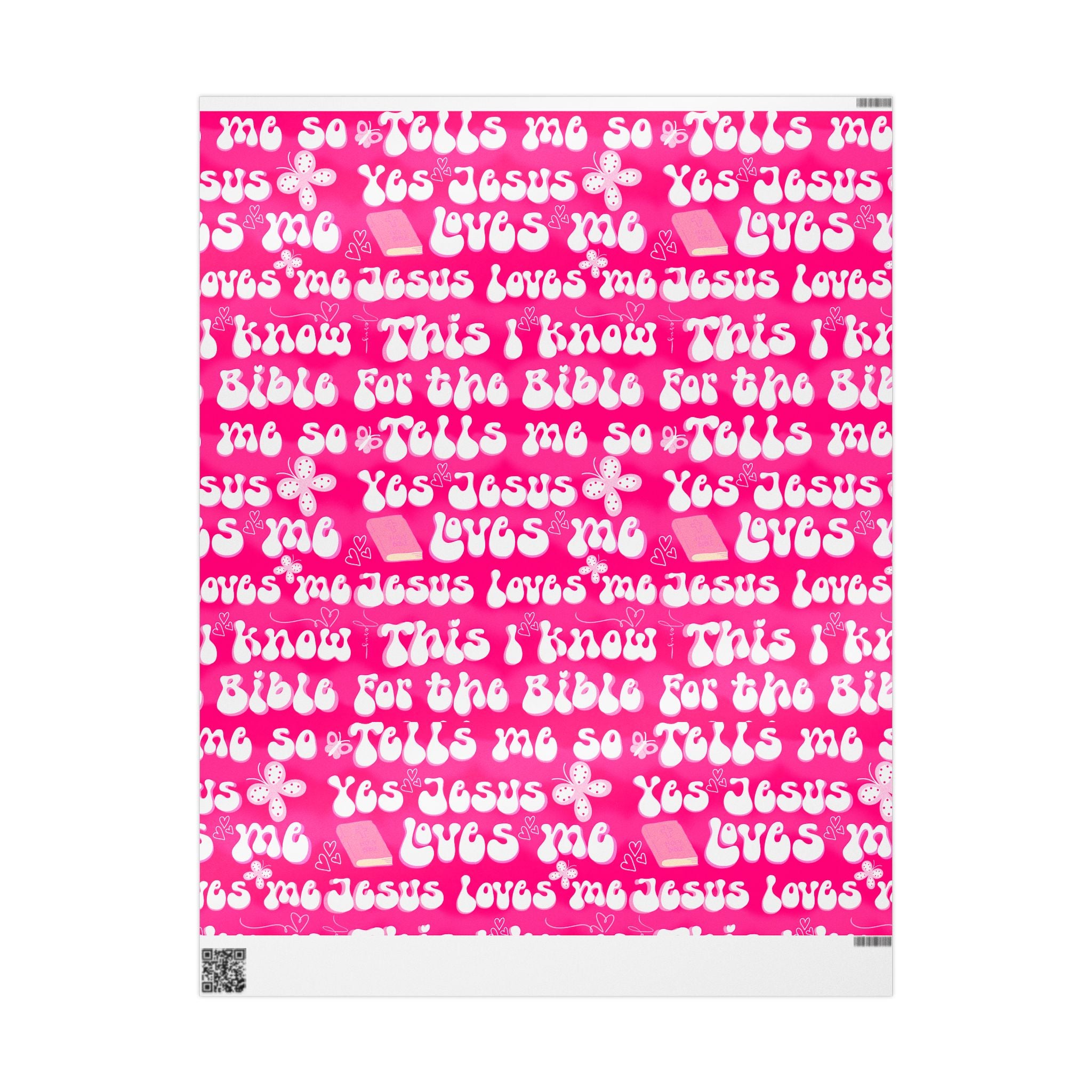 Colorful Christian Wrapping Paper - Jesus Loves Me Design