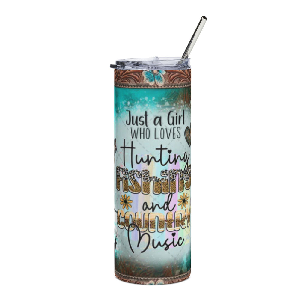 Country Music Lover's Stainless Steel Tumbler - 20oz Fishing & Hunting Design