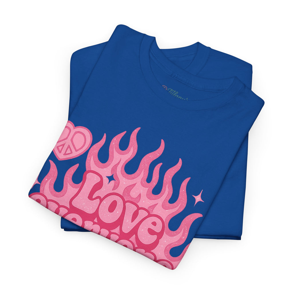 Love Everyone Unisex Heavy Cotton Tee - Peace & Love Graphic T-Shirt Inclusivity Unisex