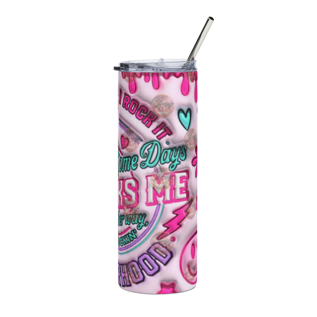 Glam Mom JunkCup Puffy Stainless Steel Tumbler - 20oz with Fun Quotes