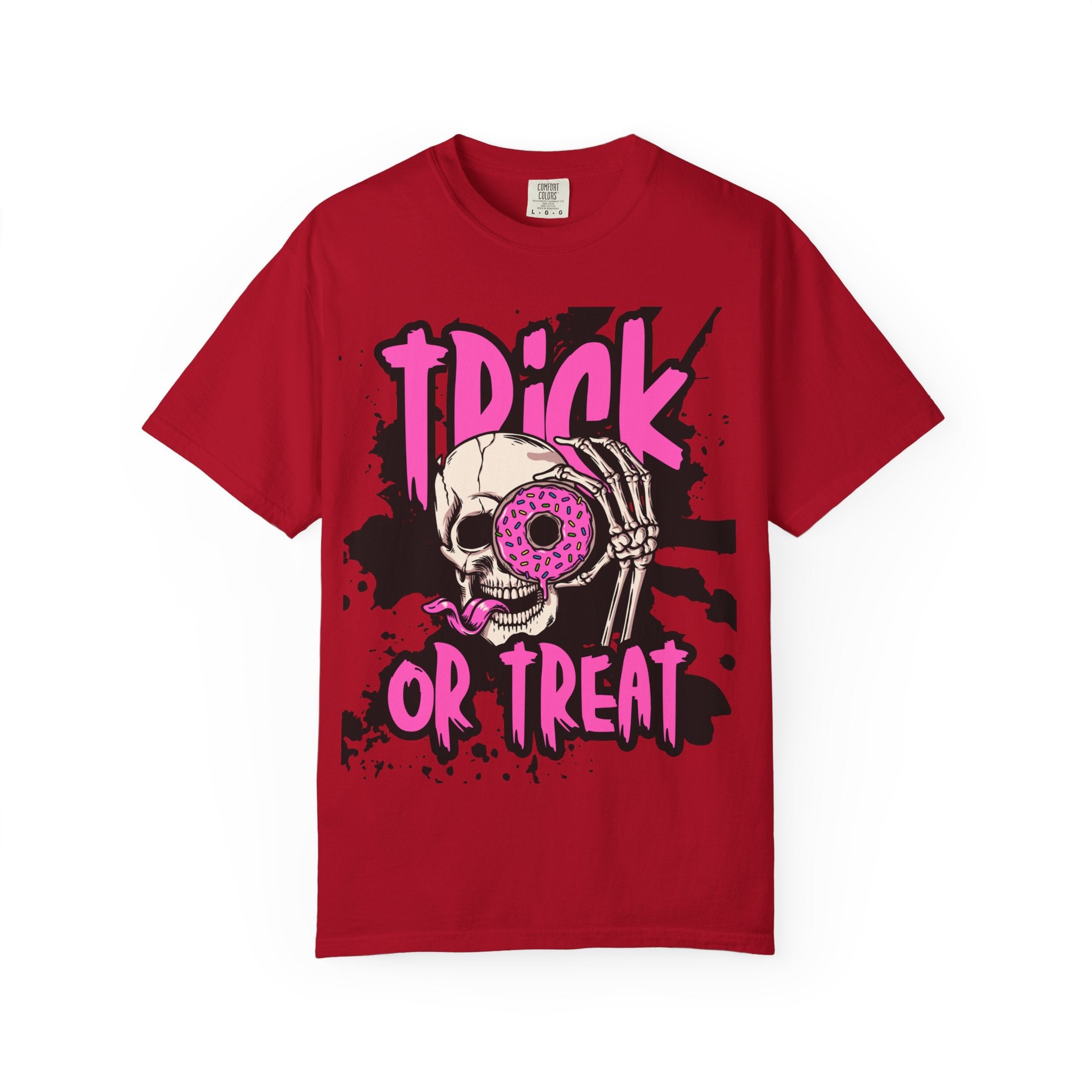 Trick or Treat Unisex Garment-Dyed T-Shirt, Halloween Shirt, Spooky Tee, Graphic T-Shirt, Casual Wear, Festival Clothing