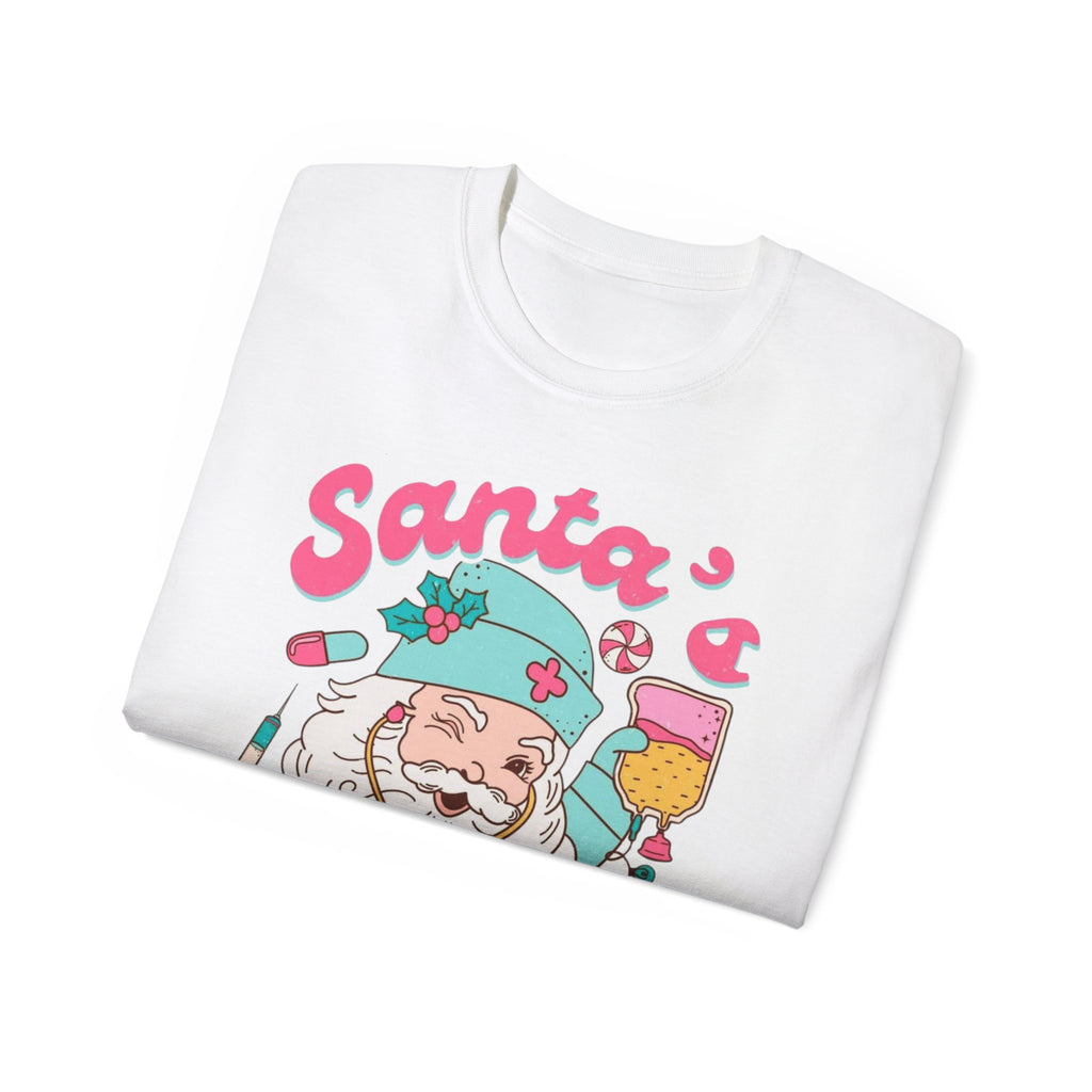 Santa's Helper Unisex Ultra Cotton Tee, Fun Holiday Shirt, Christmas Gift, Winter Apparel, Family Matching Tee
