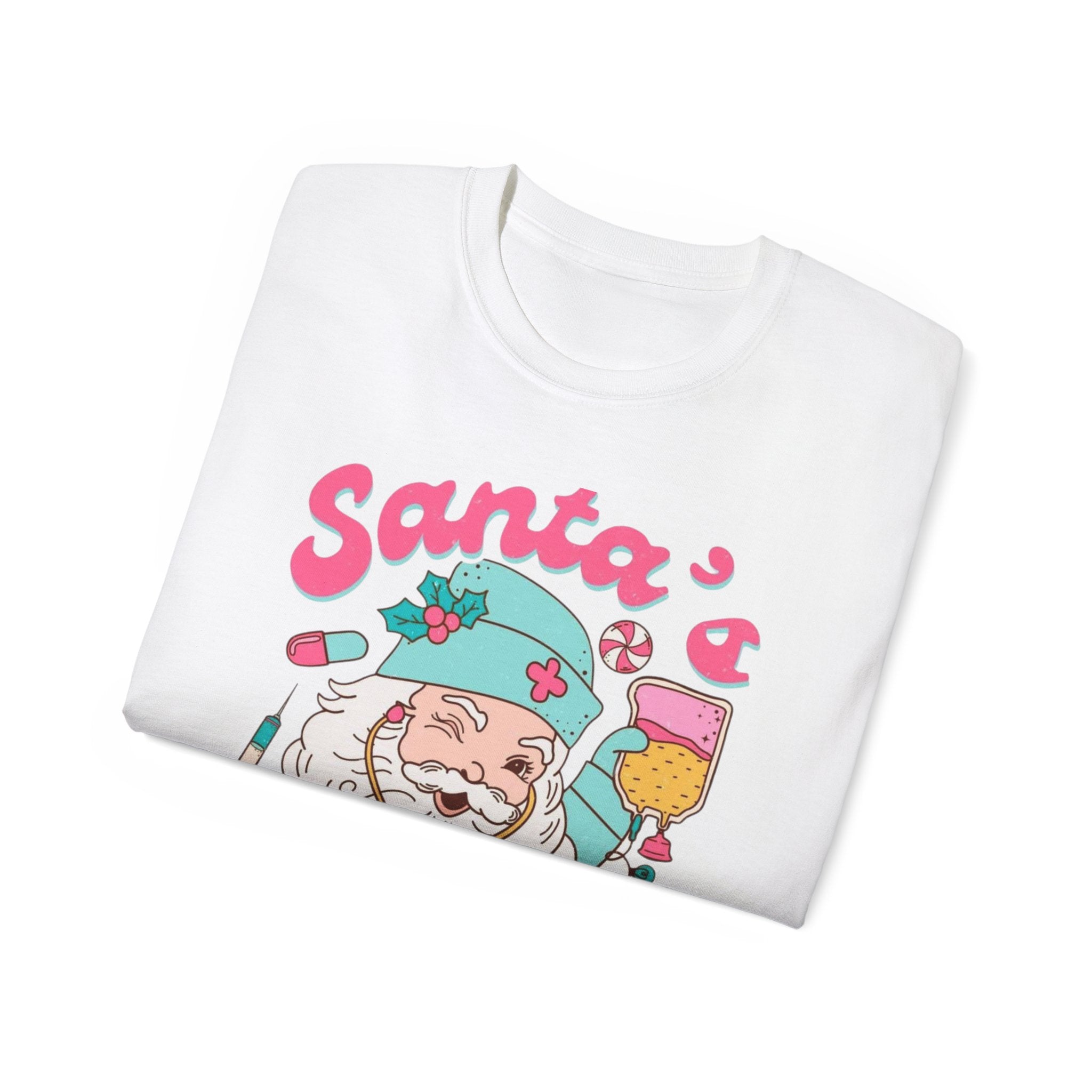 Santa's Helper Unisex Ultra Cotton Tee, Fun Holiday Shirt, Christmas Gift, Winter Apparel, Family Matching Tee