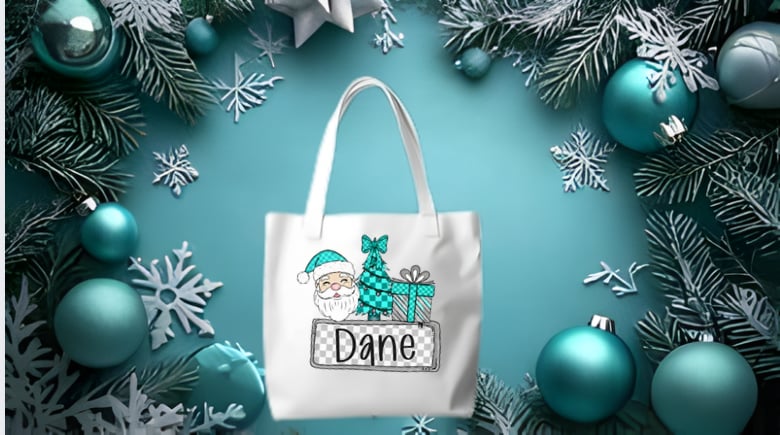 Personalized Christmas Cotton Tote