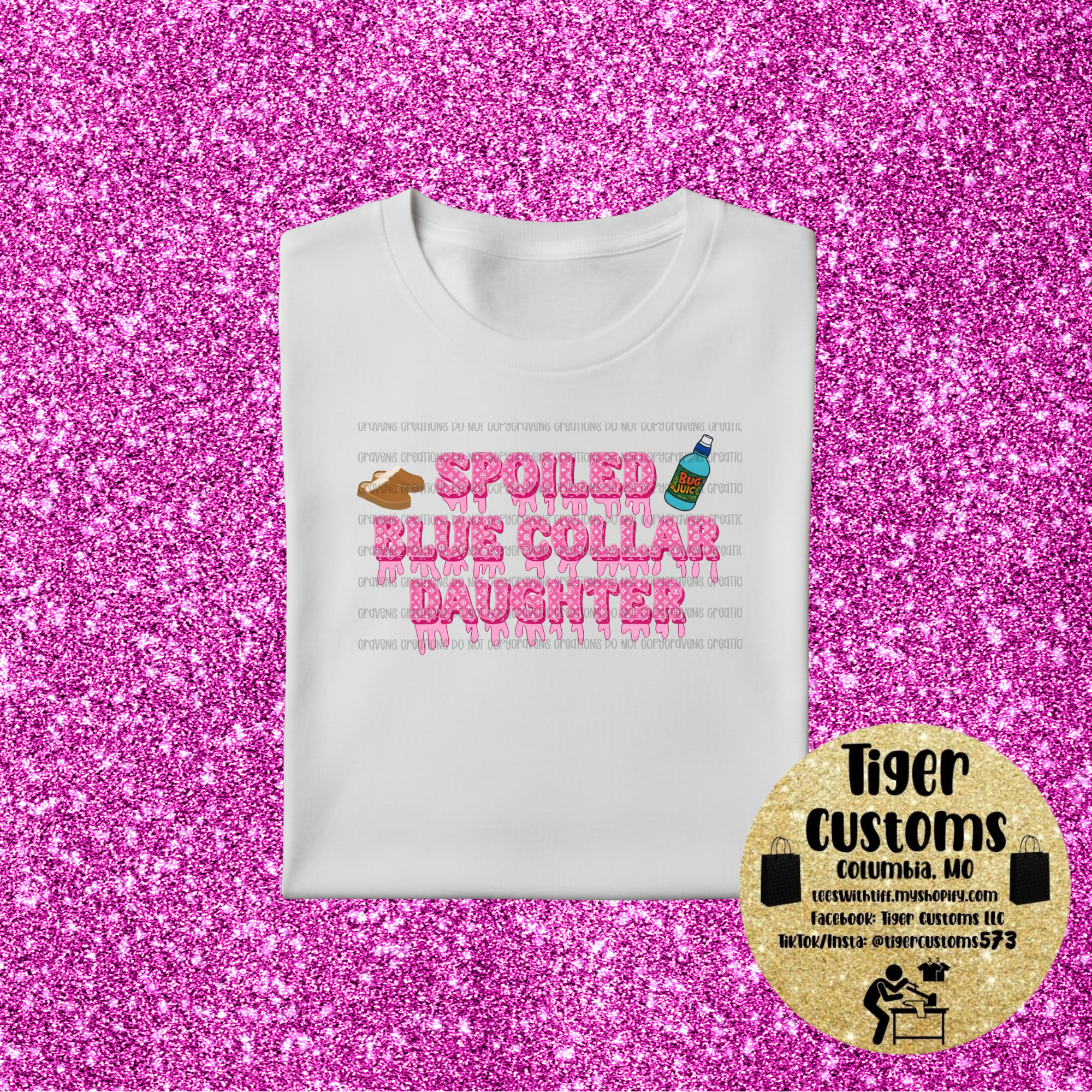 Spoiled Blue Collar Daughter Kids Tee