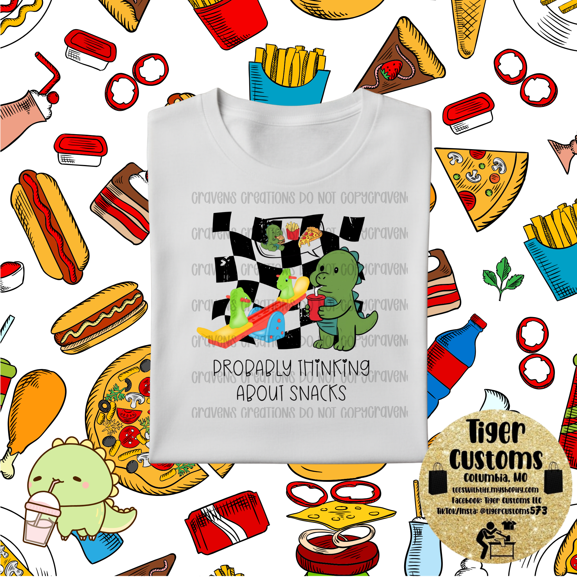 Kids Dino Snack Time Tee
