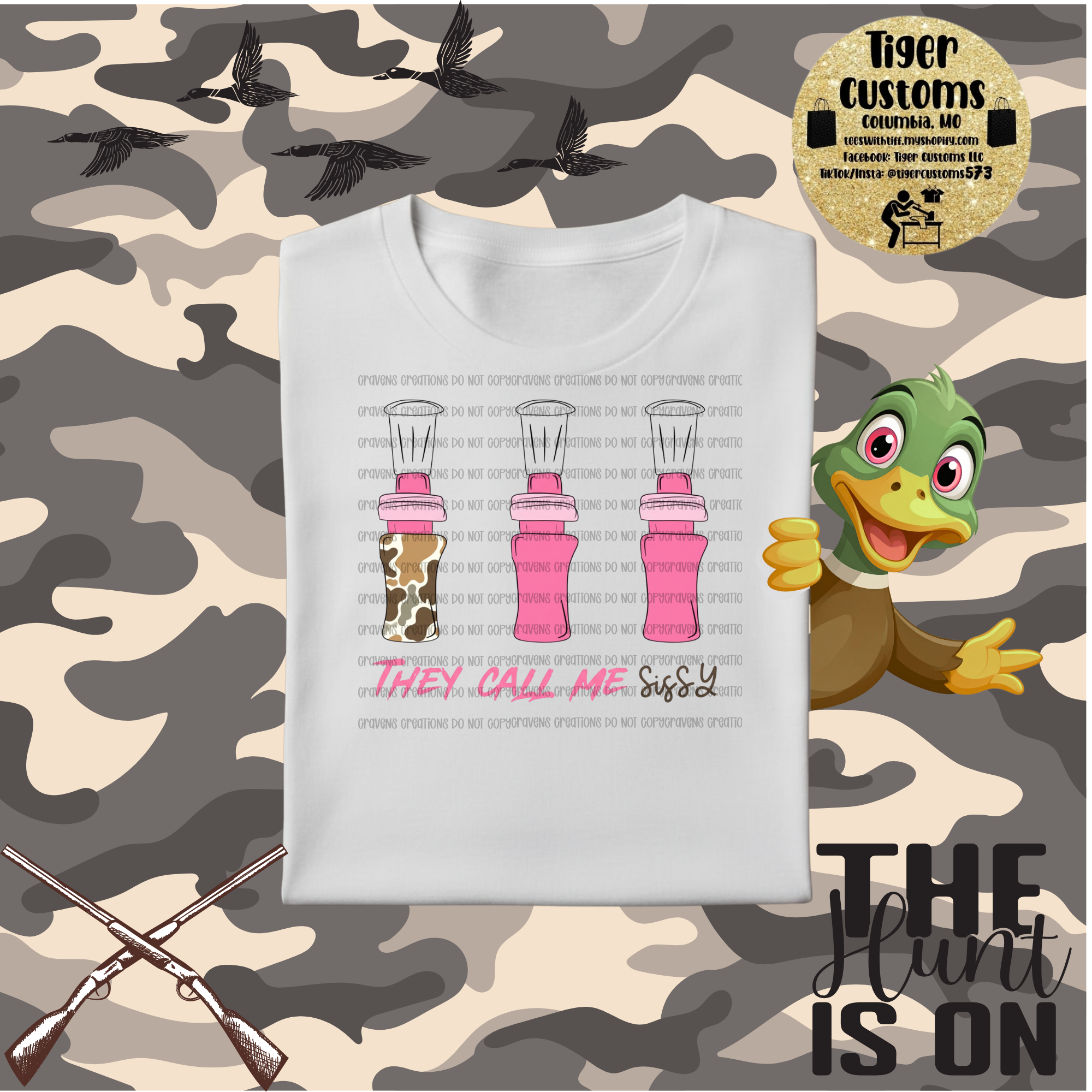 They Call Me Sissy Duck Call Kids Tee