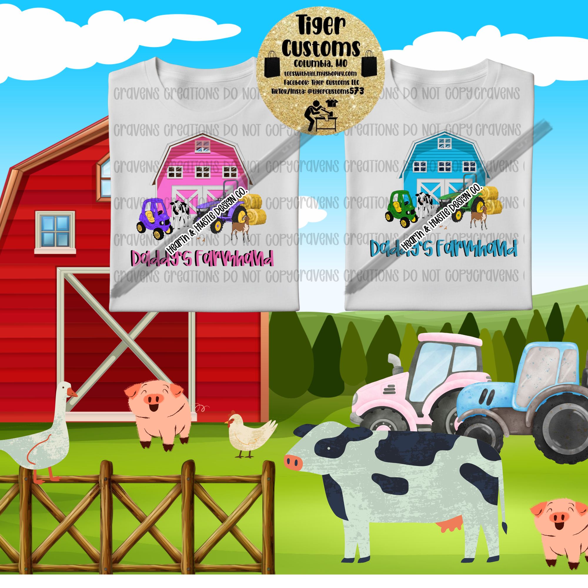 PINK Cute Farm Toddler T-Shirt - "Daddy's Farmer" - Perfect for Little Ones