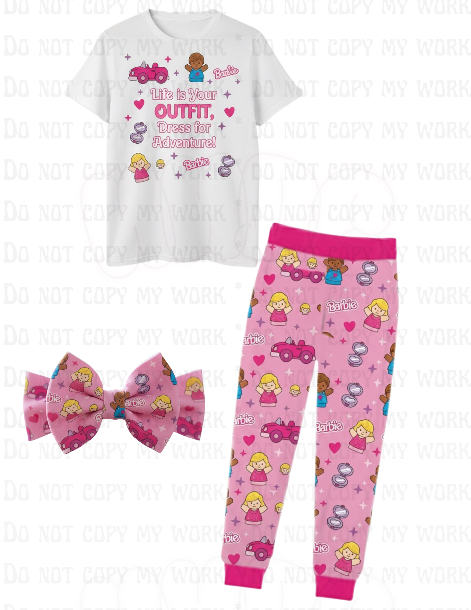 Girls’ Pink Princess & Cars All-Over-Print Kids Leggings — Cute Heart Pattern