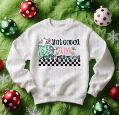 Hot Cocoa and Christmas Movies Long Sleeve Tee