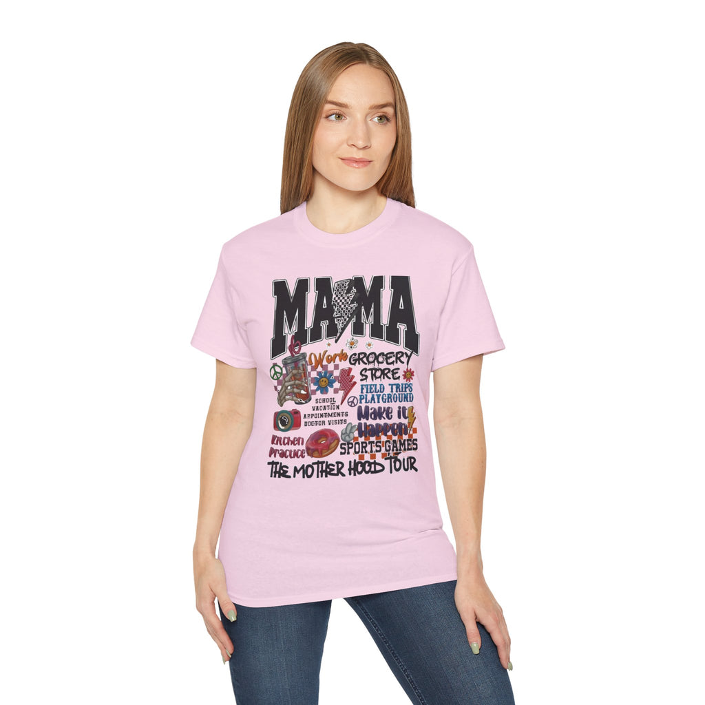 Mama:The Motherhood Tour Unisex Tee, Gift for Mom, Funny Shirt, Mother's Day, Family Outing, Parenting Humor