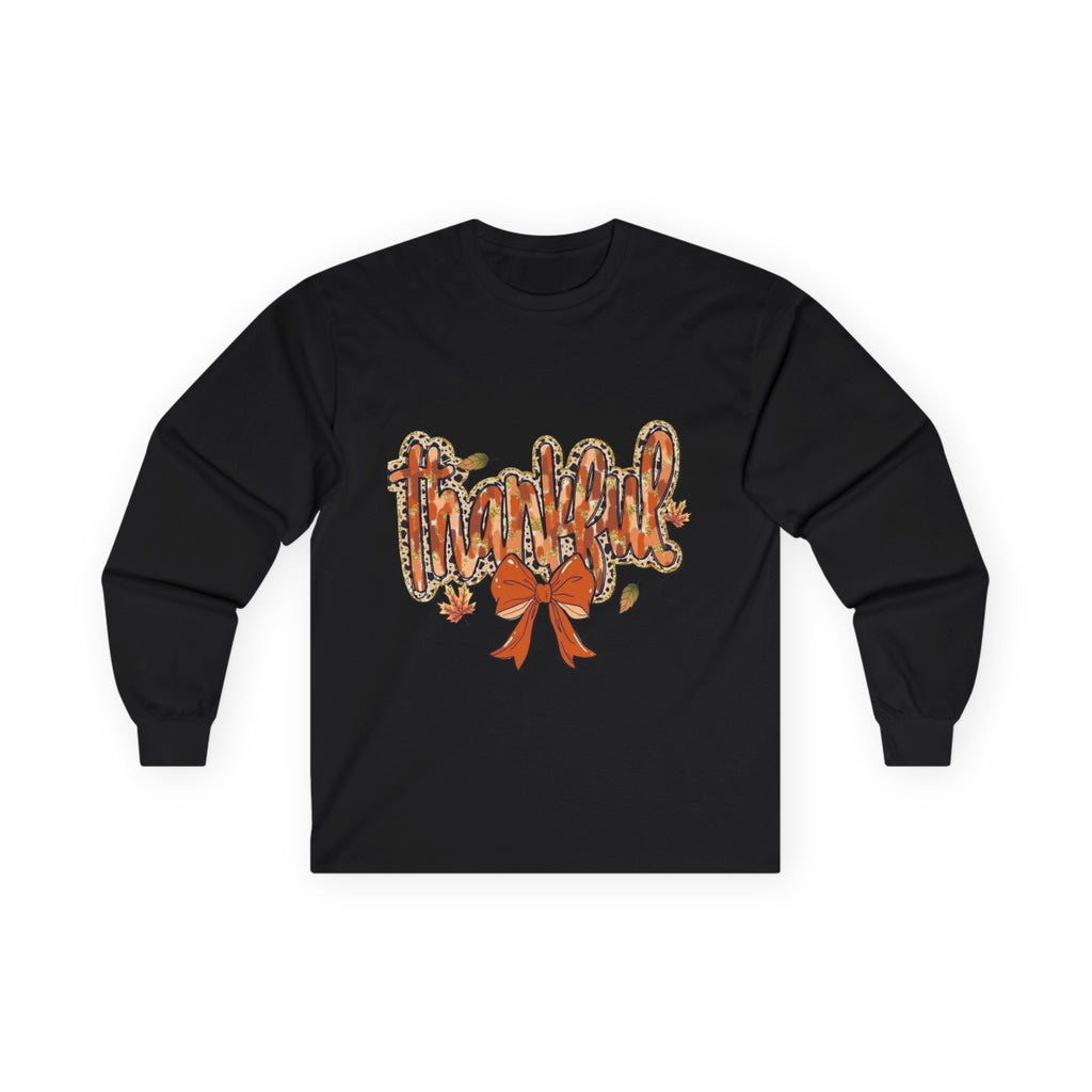 Thankful Long Sleeve Tee, Fall Shirt, Thanksgiving Apparel, Unisex Cotton Top, Cozy Gift for Her