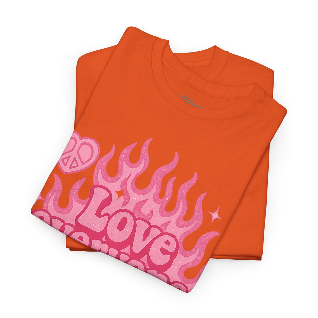 Love Everyone Unisex Heavy Cotton Tee - Peace & Love Graphic T-Shirt Inclusivity Unisex