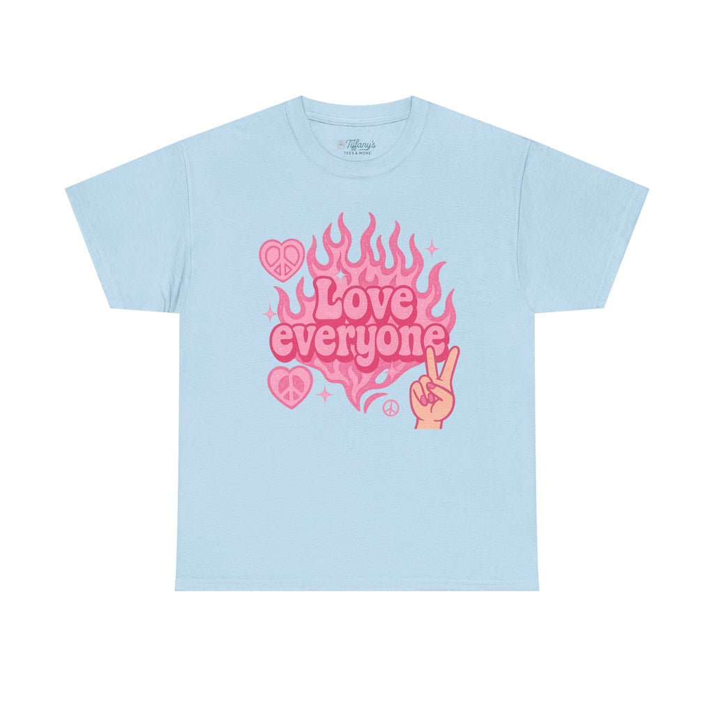 Love Everyone Unisex Heavy Cotton Tee - Peace & Love Graphic T-Shirt Inclusivity Unisex