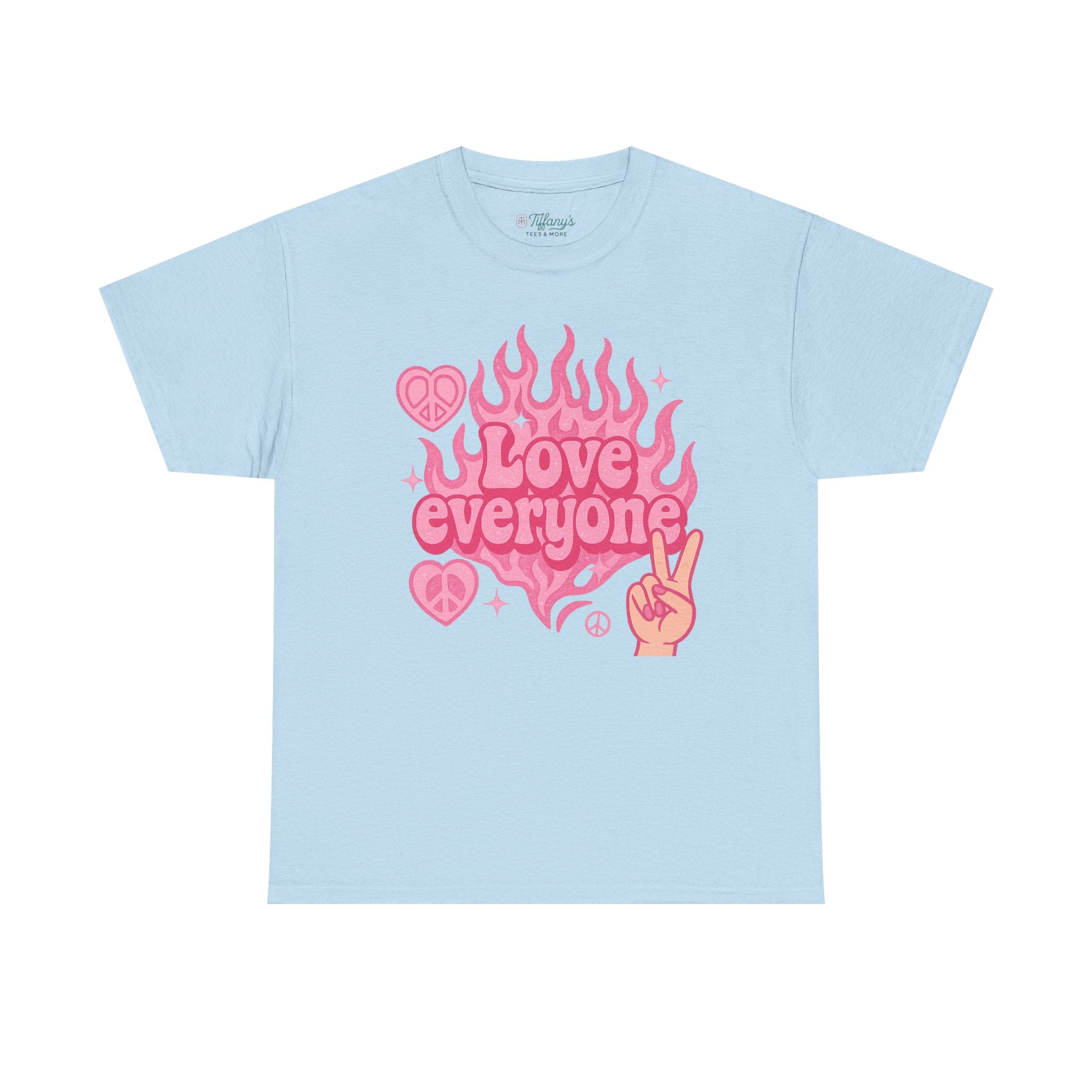 Love Everyone Unisex Heavy Cotton Tee - Peace & Love Graphic T-Shirt Inclusivity Unisex