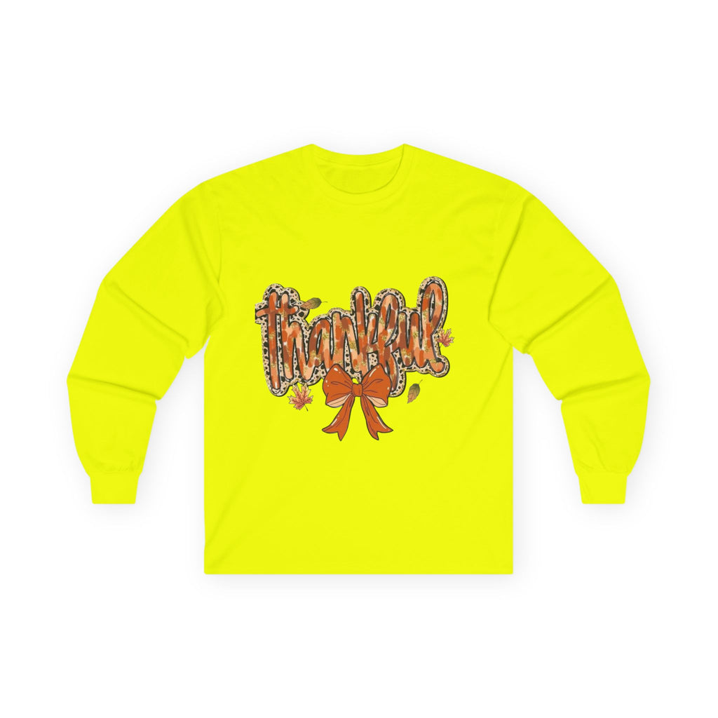 Thankful Long Sleeve Tee, Fall Shirt, Thanksgiving Apparel, Unisex Cotton Top, Cozy Gift for Her