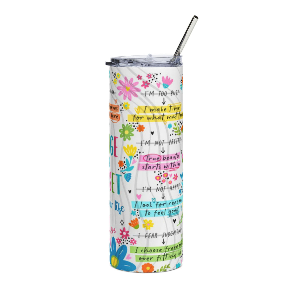 Inspirational Stainless Steel Tumbler - 20oz Motivational Drinkware for Self-Love