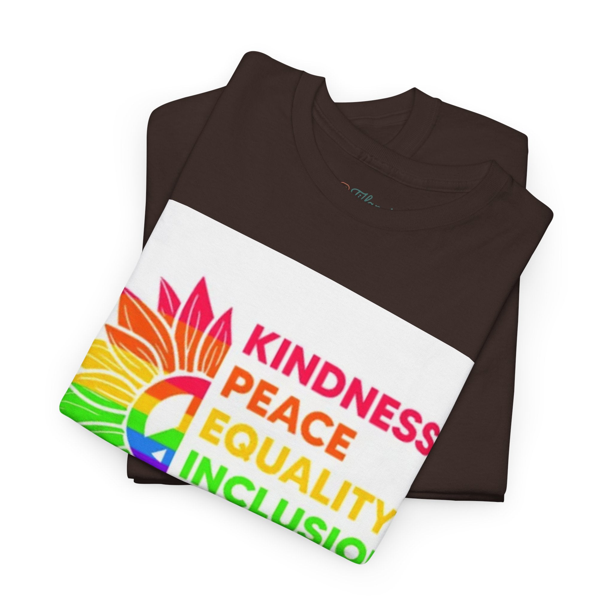 Rainbow Inclusivity Unisex Heavy Cotton Tee - Kindness, Peace, Equality, Hope & Diversity