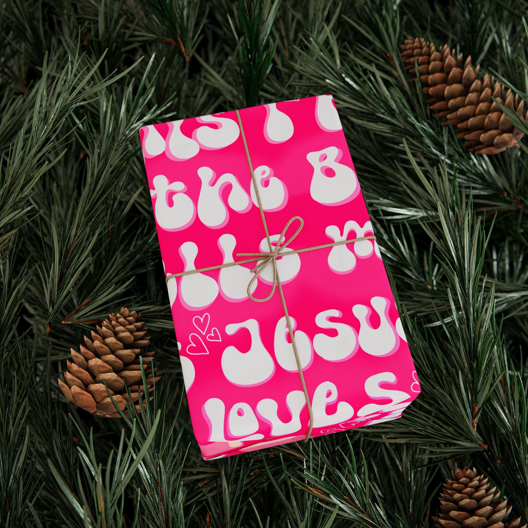 Colorful Christian Wrapping Paper - Jesus Loves Me Design