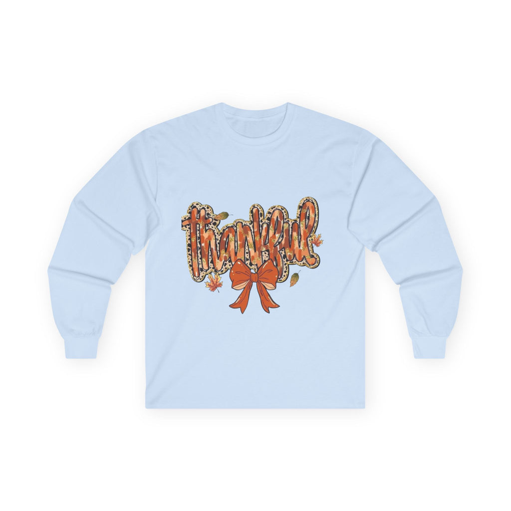 Thankful Long Sleeve Tee, Fall Shirt, Thanksgiving Apparel, Unisex Cotton Top, Cozy Gift for Her