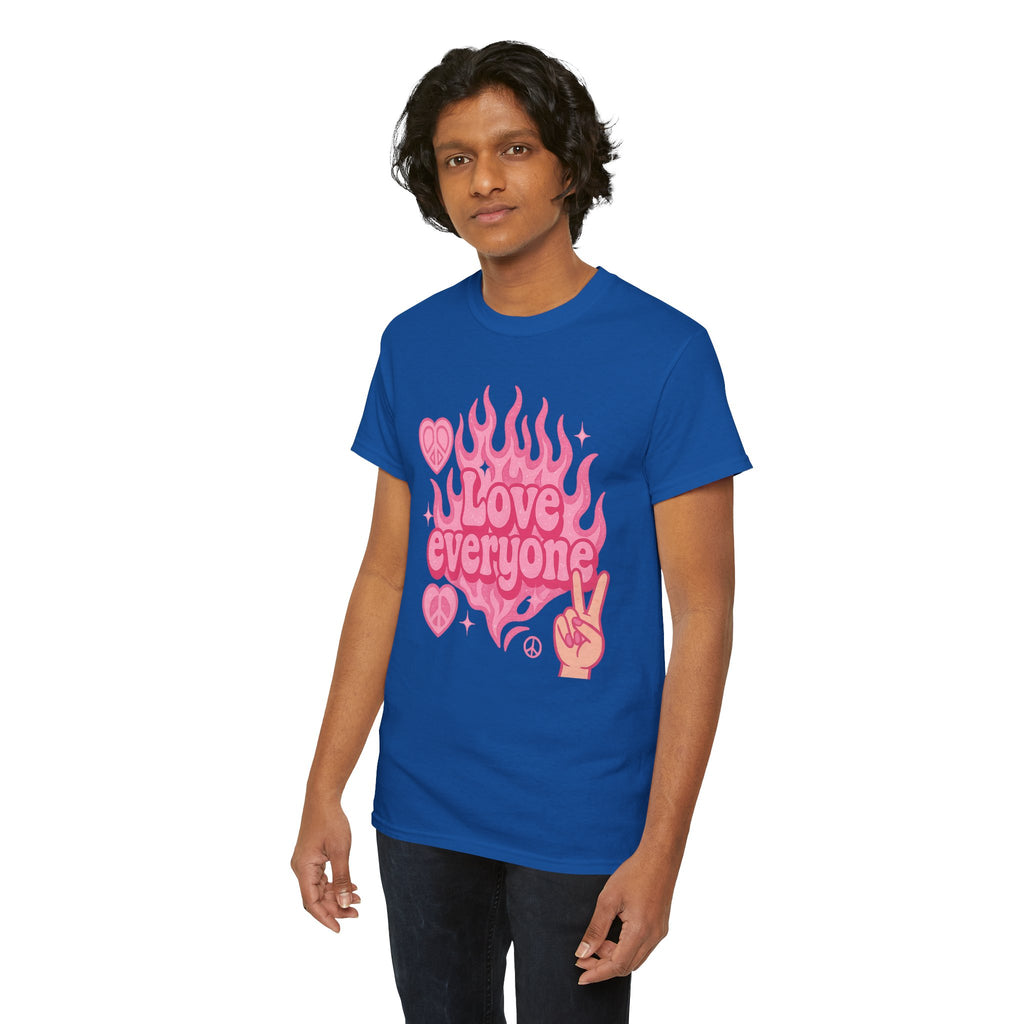 Love Everyone Unisex Heavy Cotton Tee - Peace & Love Graphic T-Shirt Inclusivity Unisex