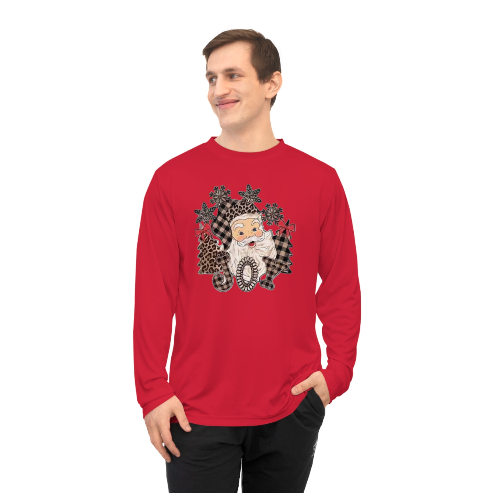 Joyful Holiday Unisex Performance Long Sleeve Shirt | Great for Christmas, Gift, Winter Wear, Casual, Athleisure.