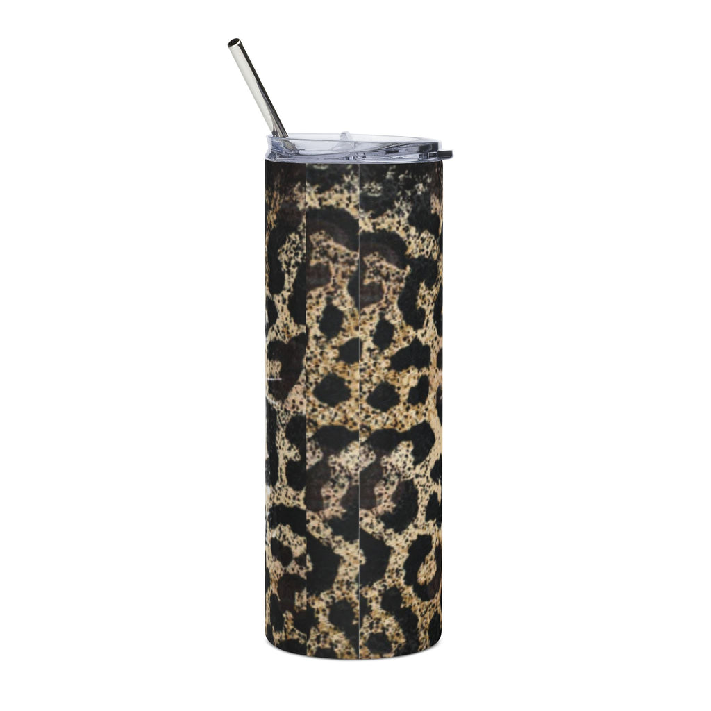 Leopard Print Stainless Steel Tumbler - 'It Is Finished' Isaiah 53:4