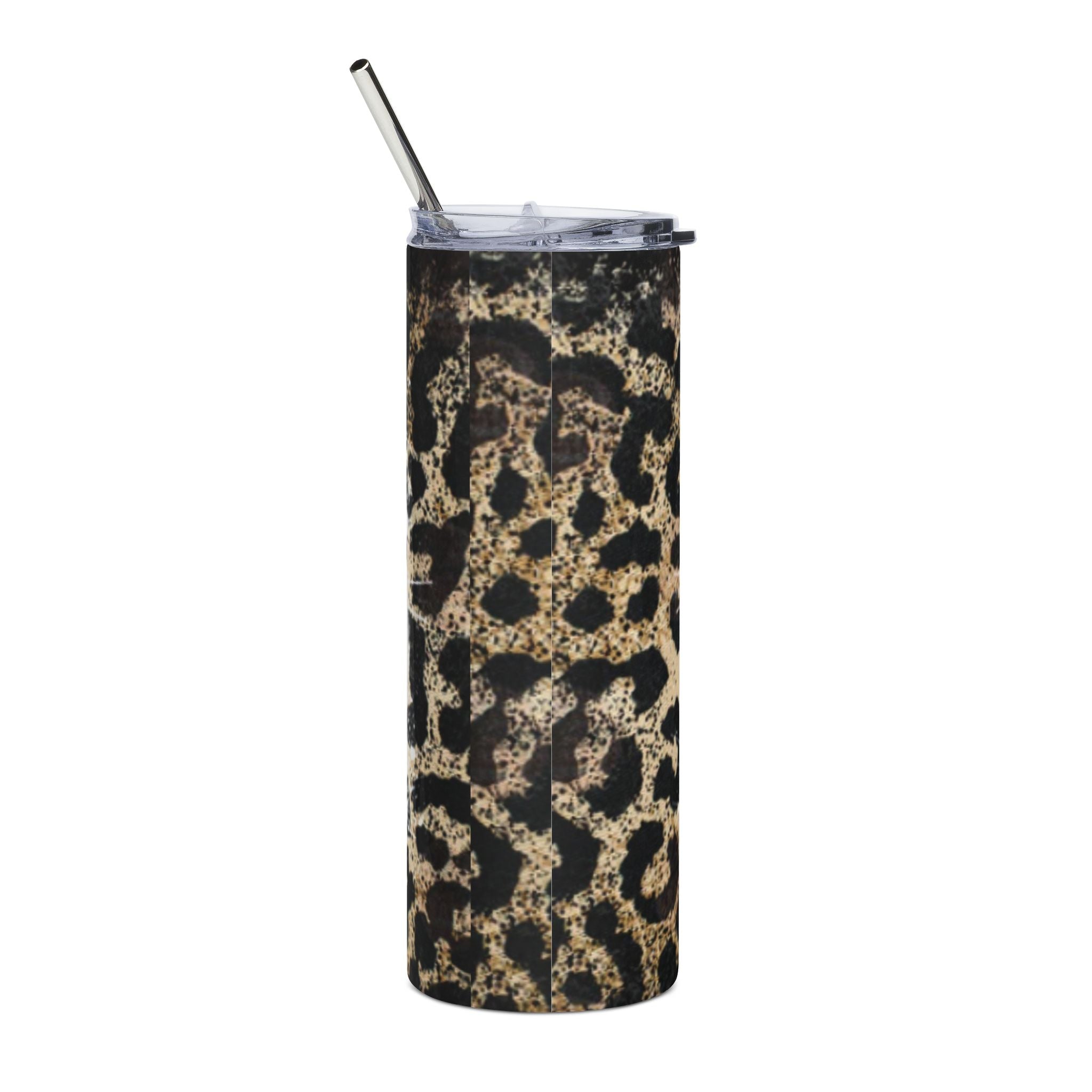 Leopard Print Stainless Steel Tumbler - 'It Is Finished' Isaiah 53:4
