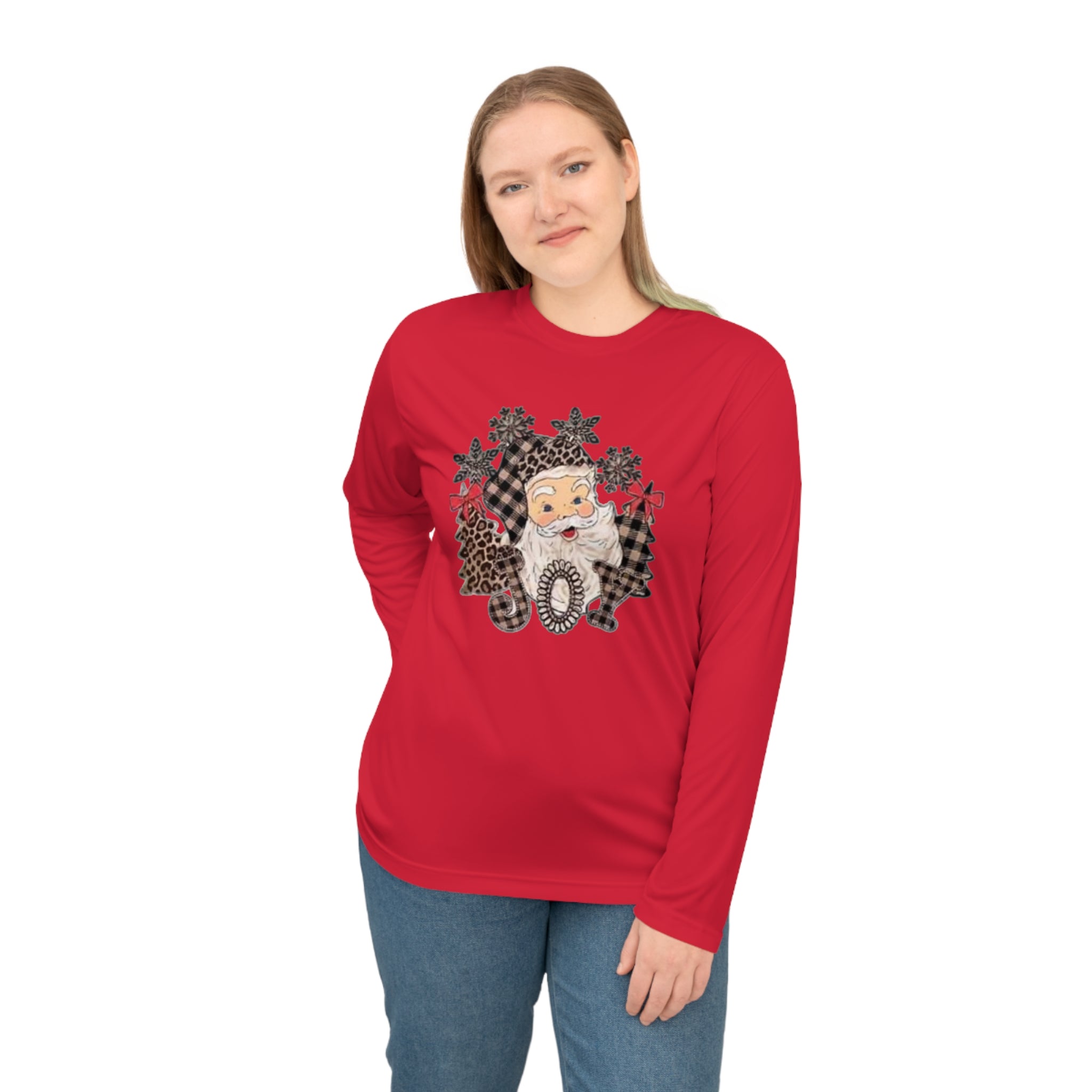 Joyful Holiday Unisex Performance Long Sleeve Shirt | Great for Christmas, Gift, Winter Wear, Casual, Athleisure.