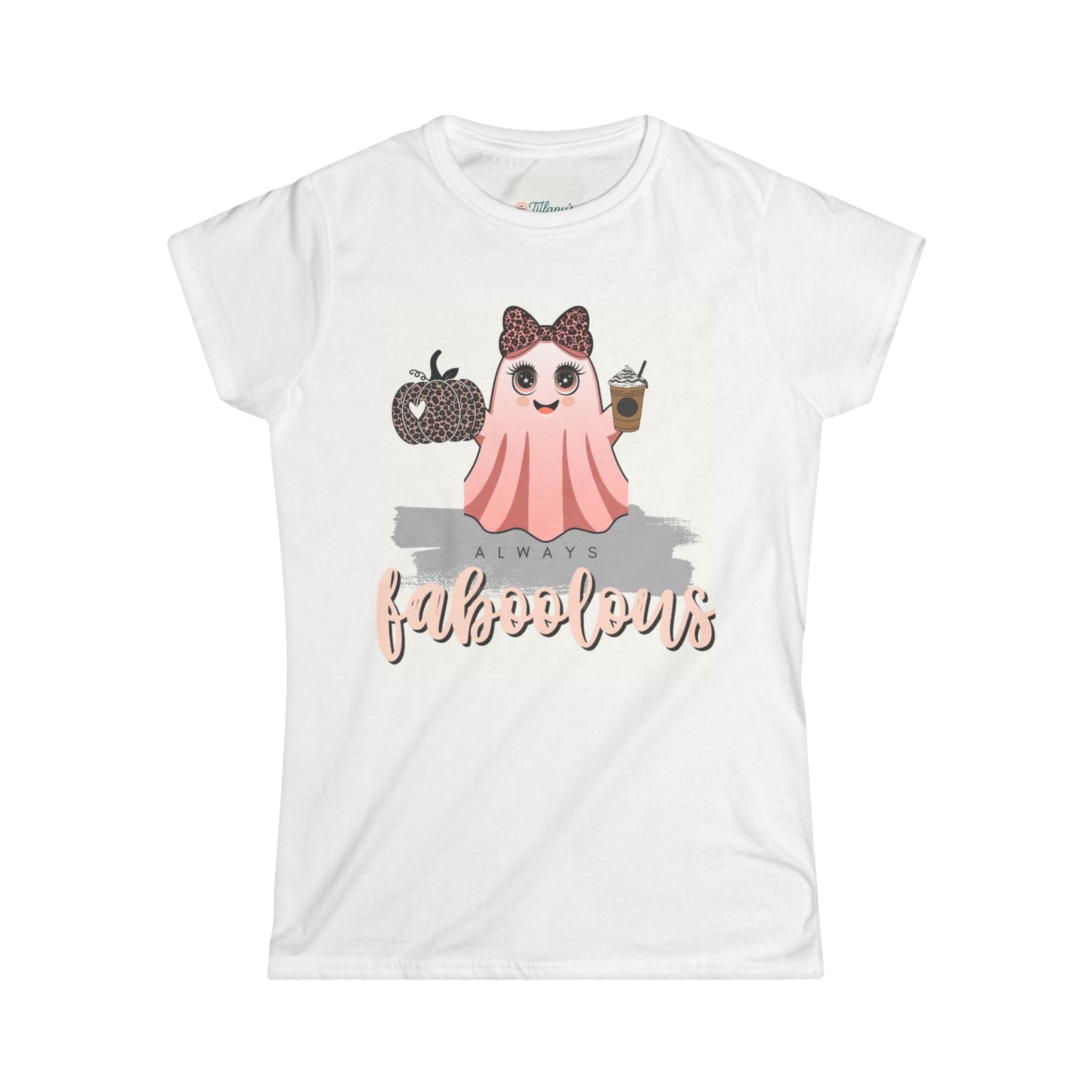 Cute Ghost Women's Softstyle Tee, Halloween Shirt, Spooky Fashion, Autumn Tee, Gift for Her, Casual Halloween Outfit