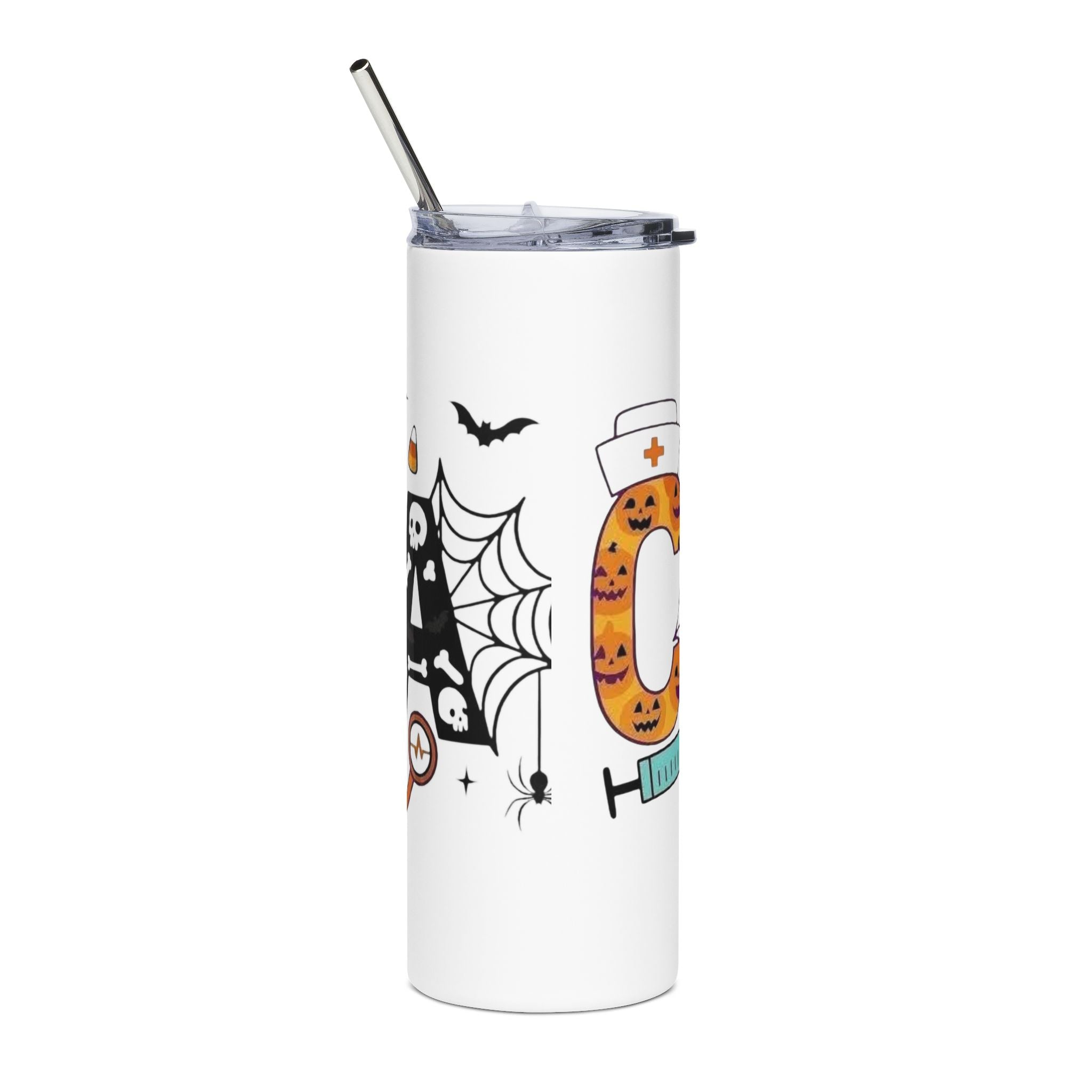 Spooky Halloween Tumbler, Personalized Stainless Steel Drinkware, 20oz Ghost & Spider, Fun Gift for Kids, Halloween Party Decor, [...]