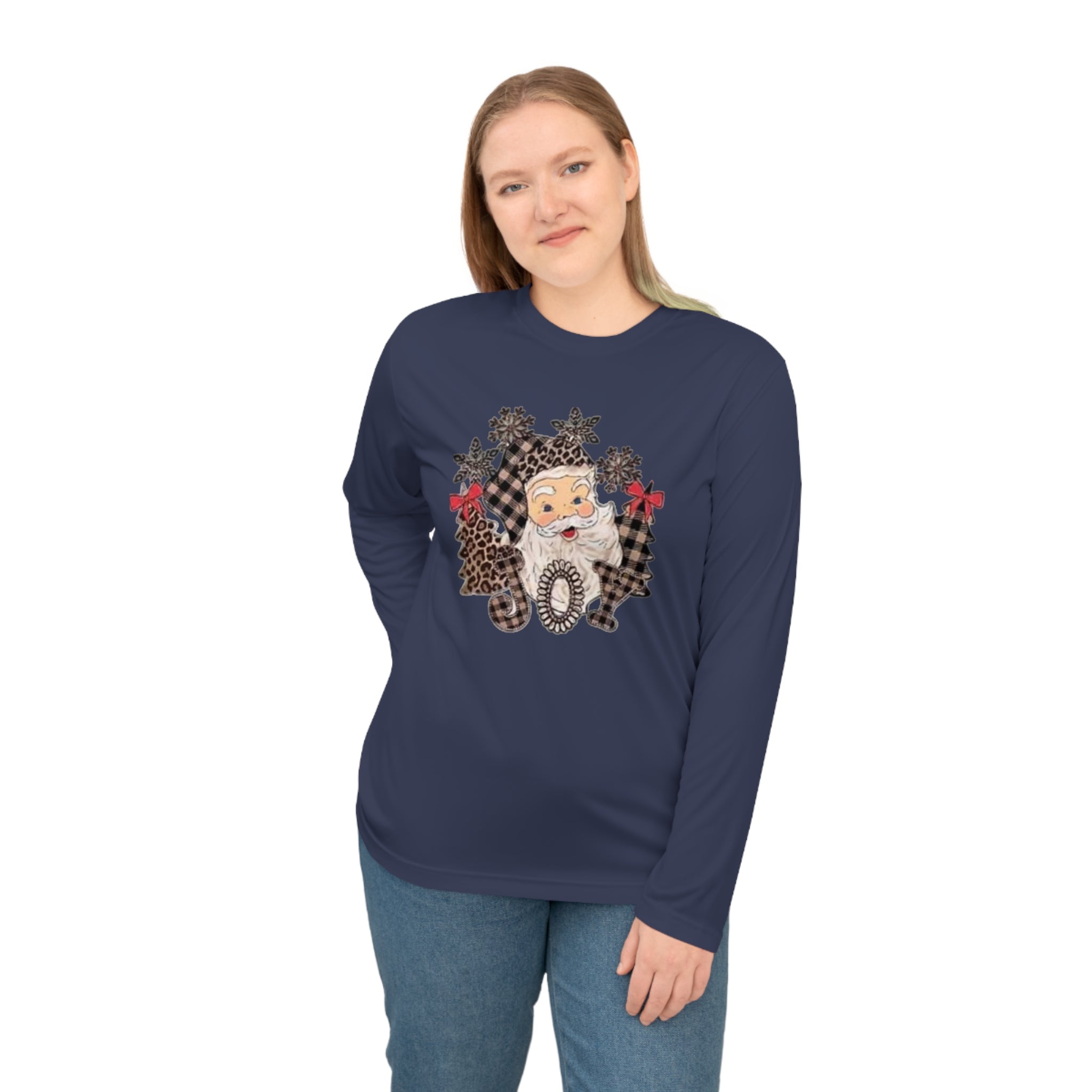 Joyful Holiday Unisex Performance Long Sleeve Shirt | Great for Christmas, Gift, Winter Wear, Casual, Athleisure.