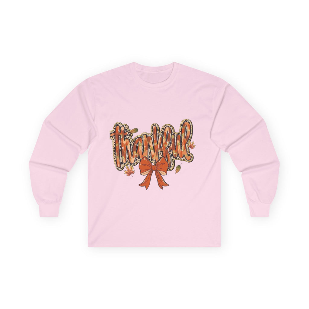 Thankful Long Sleeve Tee, Fall Shirt, Thanksgiving Apparel, Unisex Cotton Top, Cozy Gift for Her