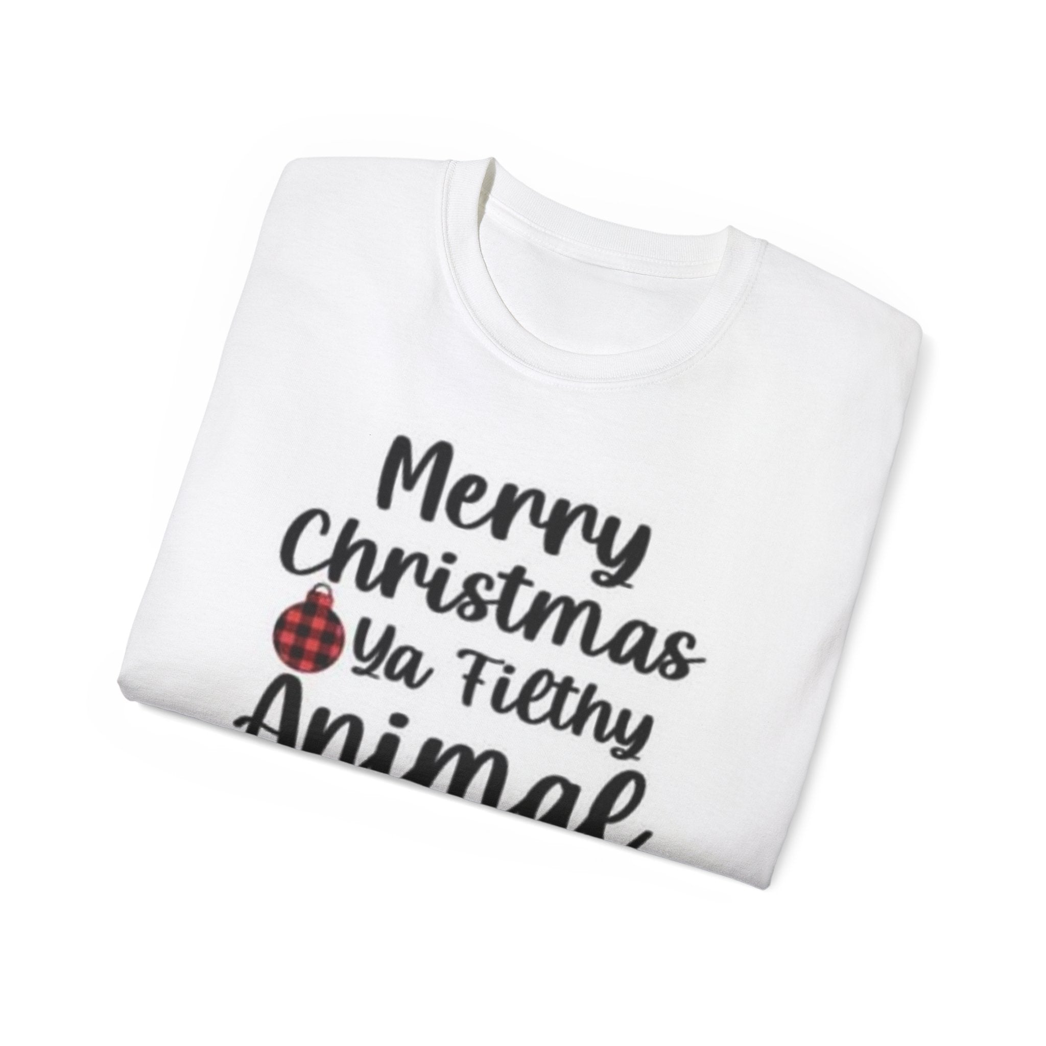 Merry Christmas Filthy Animal Tee, Funny Holiday T-Shirt, Unisex Christmas Gift, Winter Apparel, Festive Shirt, Holiday Humor