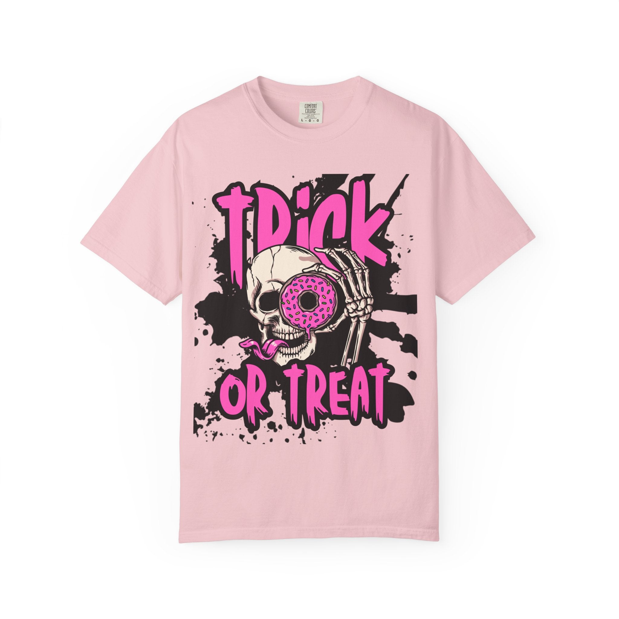 Trick or Treat Unisex Garment-Dyed T-Shirt, Halloween Shirt, Spooky Tee, Graphic T-Shirt, Casual Wear, Festival Clothing
