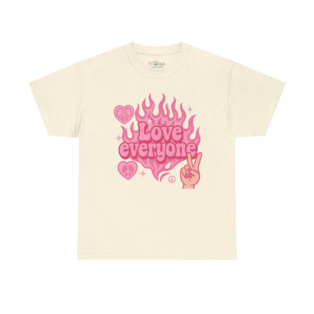 Love Everyone Unisex Heavy Cotton Tee - Peace & Love Graphic T-Shirt Inclusivity Unisex