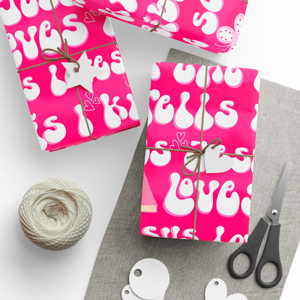 Colorful Christian Wrapping Paper - Jesus Loves Me Design