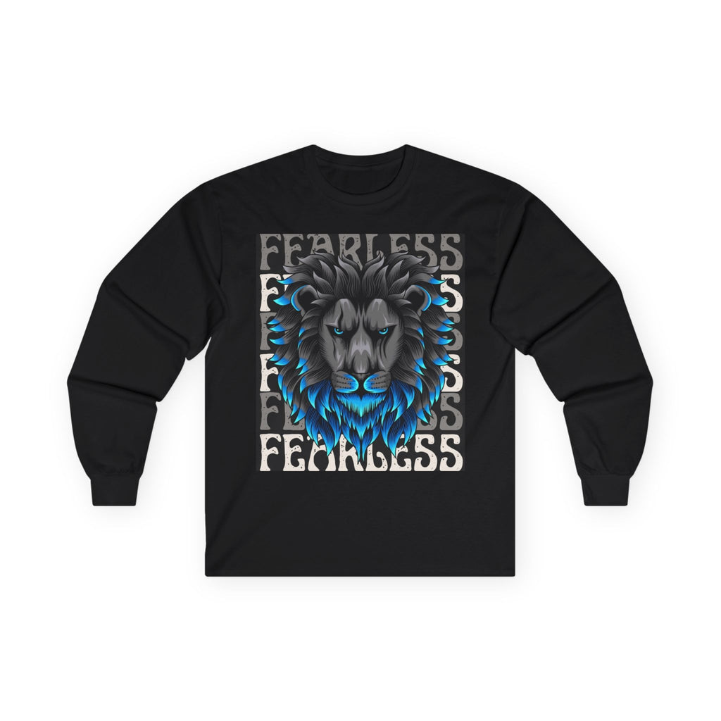 Fearless Lion Long Sleeve Tee, Unisex Graphic Shirt, Animal Lover Gift, Bold Statement Apparel, Birthday or Inspirational Gift