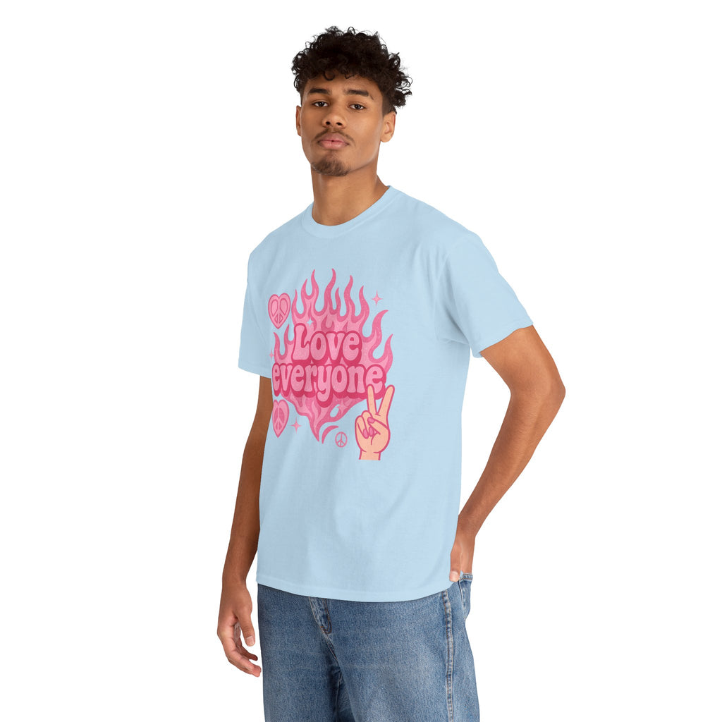Love Everyone Unisex Heavy Cotton Tee - Peace & Love Graphic T-Shirt Inclusivity Unisex