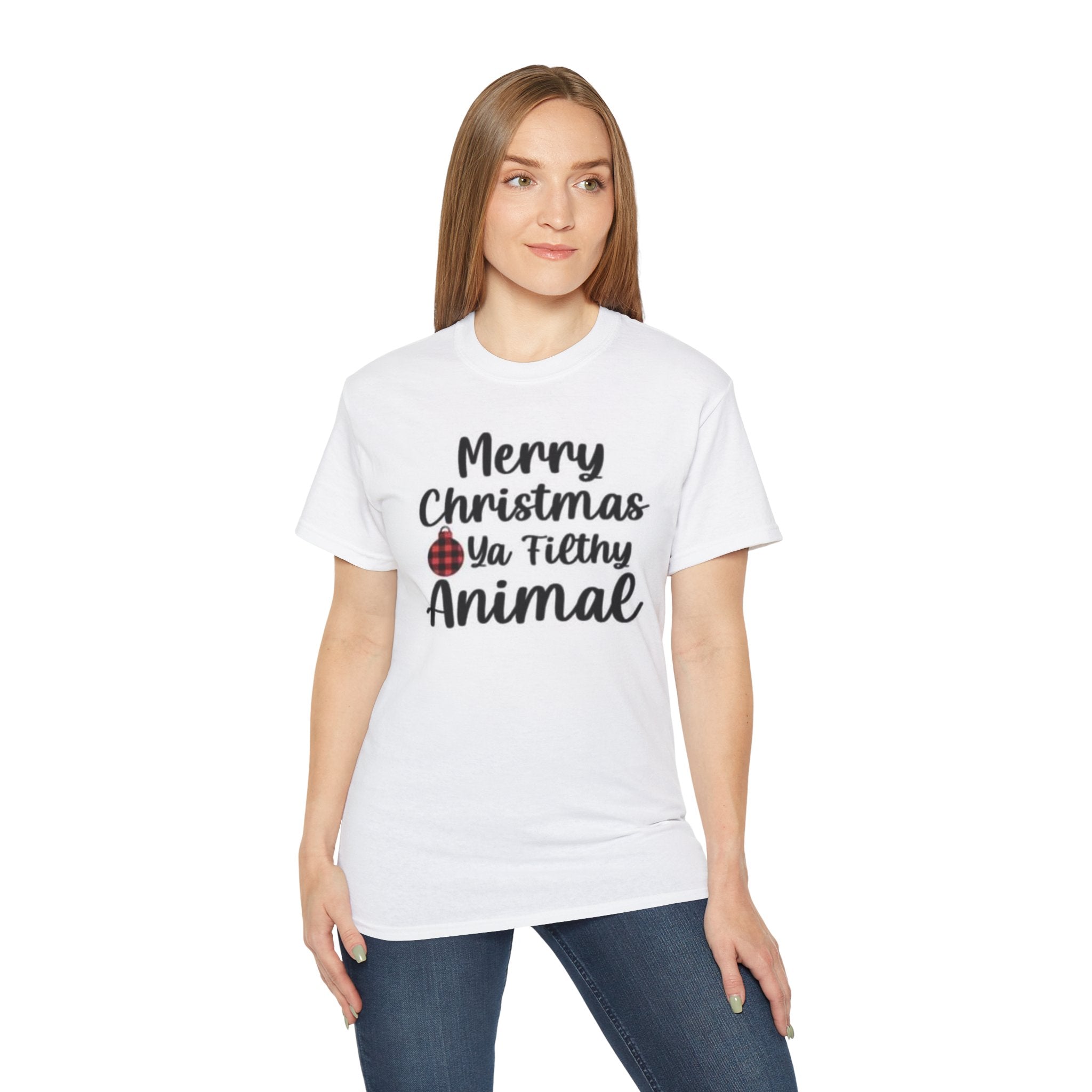 Merry Christmas Filthy Animal Tee, Funny Holiday T-Shirt, Unisex Christmas Gift, Winter Apparel, Festive Shirt, Holiday Humor