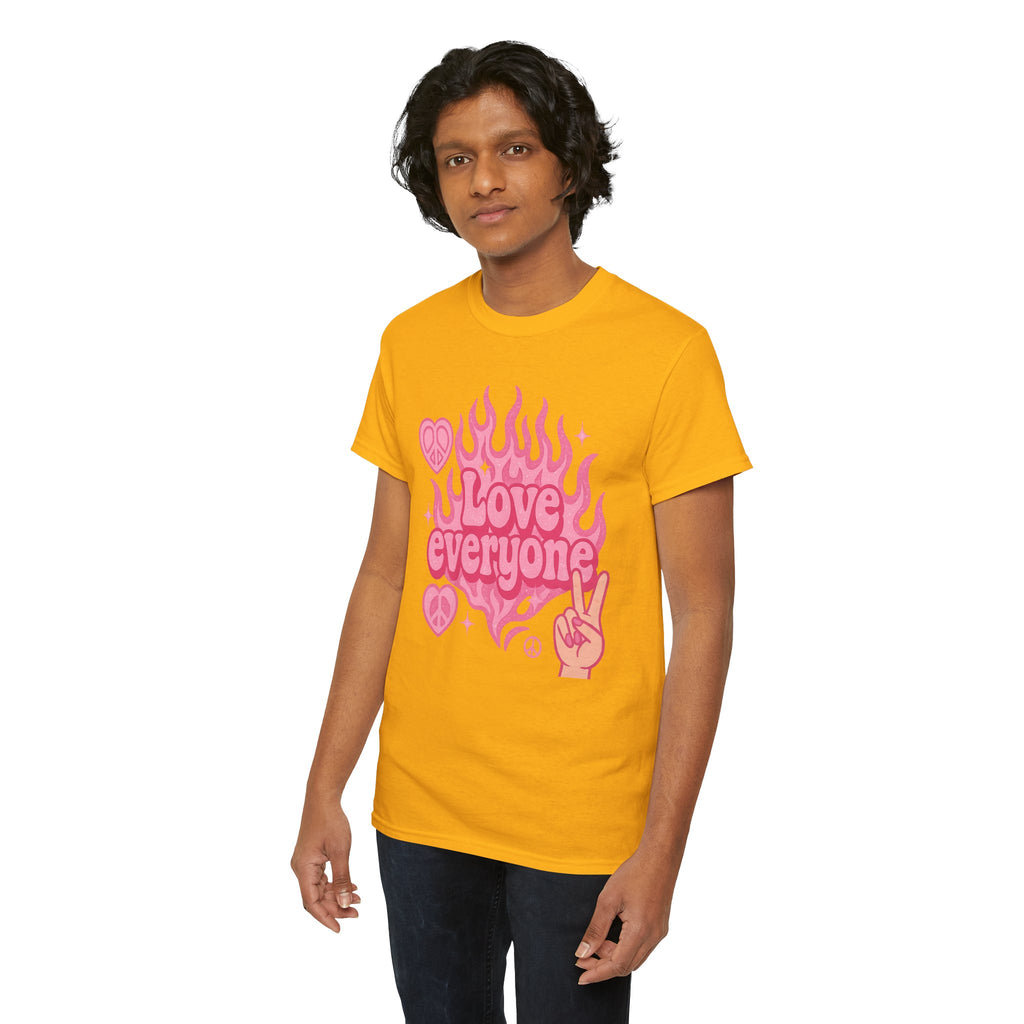 Love Everyone Unisex Heavy Cotton Tee - Peace & Love Graphic T-Shirt Inclusivity Unisex