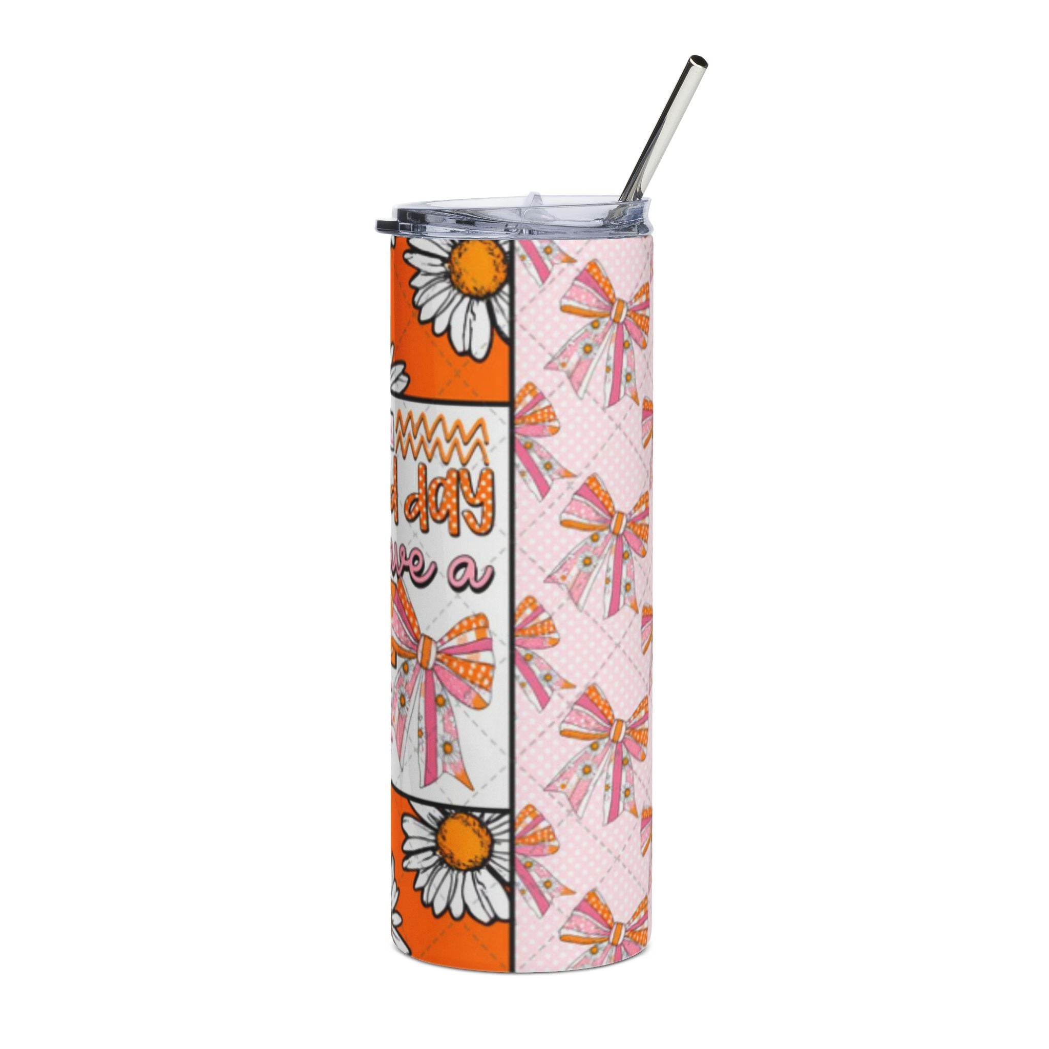Bright Floral Happy Day Tumbler - 20oz Stainless Steel