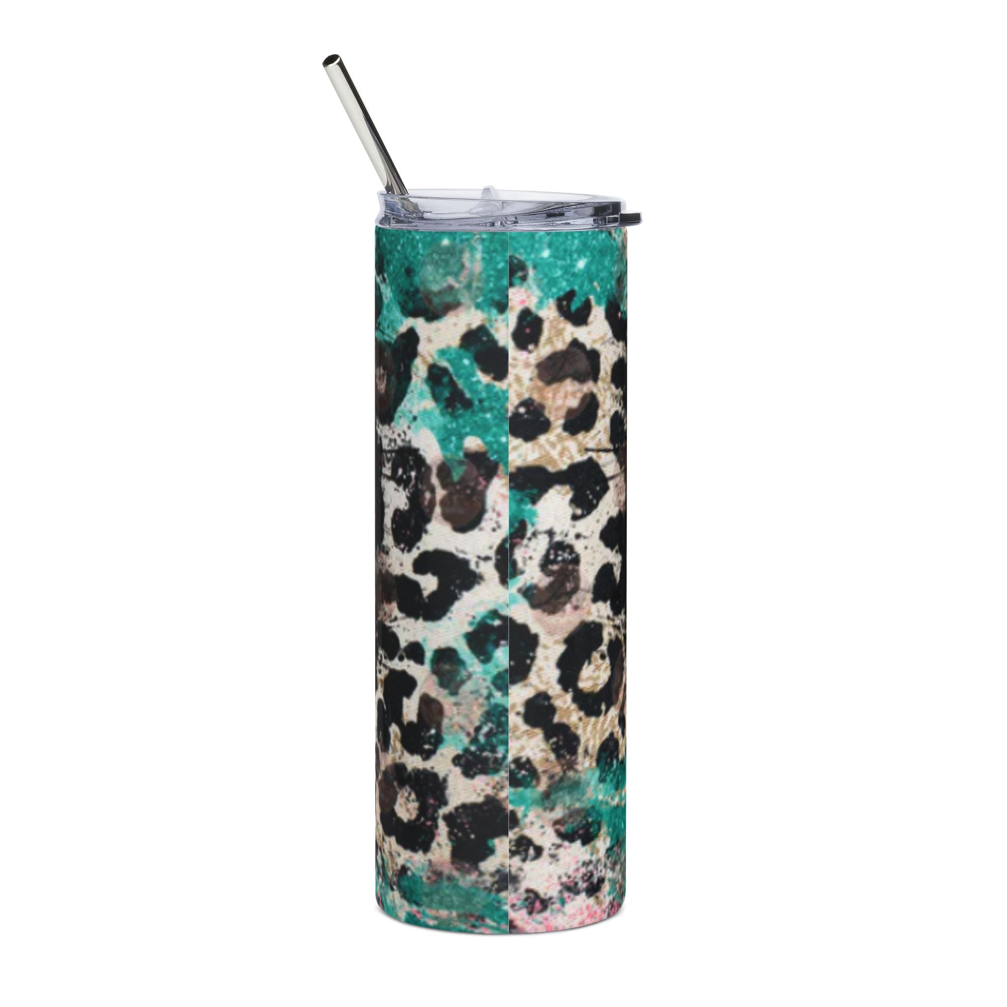 Apology 4 Stupid Stainless Steel Tumbler - 20oz with Chic Leopard Print