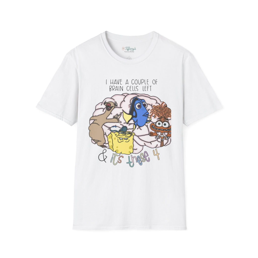 SpongeBob, Dory, anxiety. Brain Cells Left Unisex T-Shirt, Funny Graphic Tee, Casual Wear, Gift for Friends, Birthday Apparel
