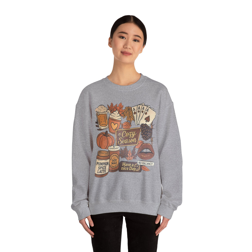 Cozy Fall Sweatshirt, Unisex Crewneck, Autumn Vibes, Pumpkin Spice Lover Gift, Seasonal Apparel, Thanksgiving Sweater