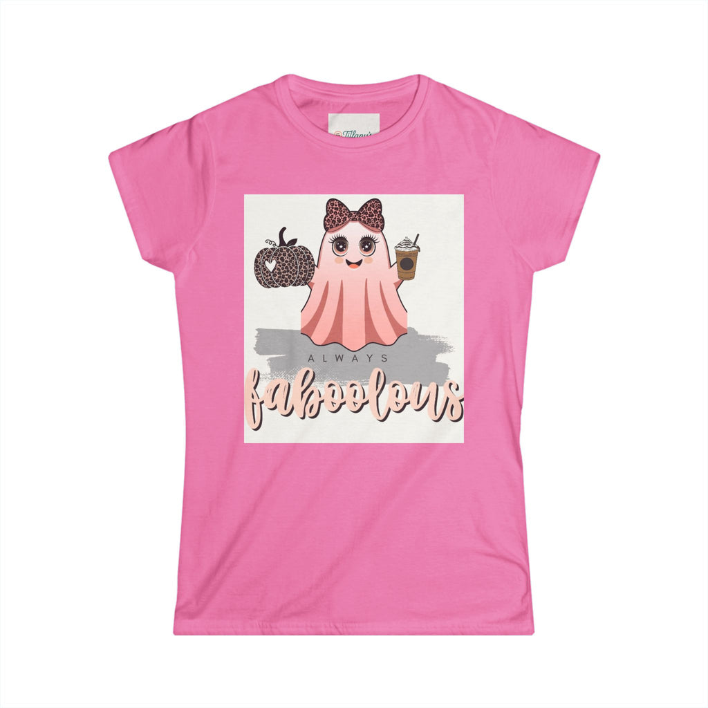 Cute Ghost Women's Softstyle Tee, Halloween Shirt, Spooky Fashion, Autumn Tee, Gift for Her, Casual Halloween Outfit