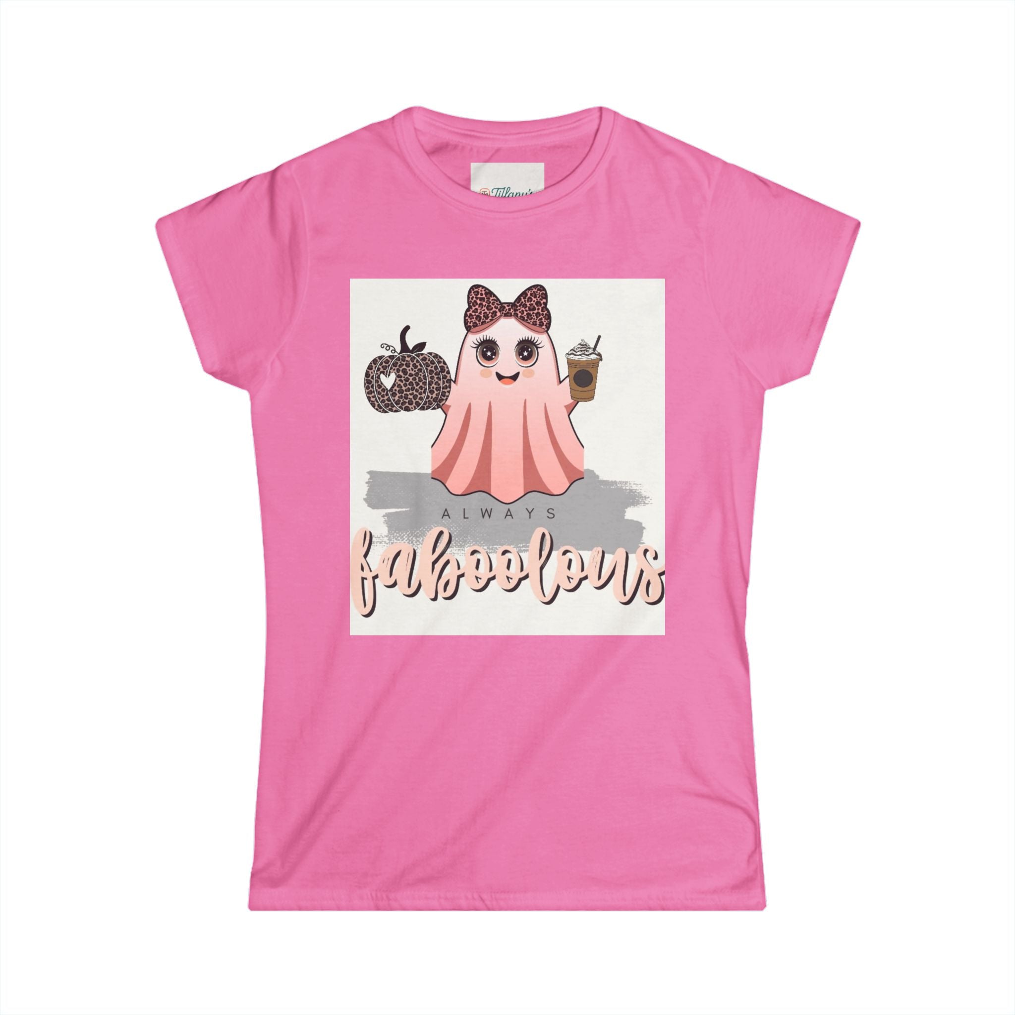 Cute Ghost Women's Softstyle Tee, Halloween Shirt, Spooky Fashion, Autumn Tee, Gift for Her, Casual Halloween Outfit