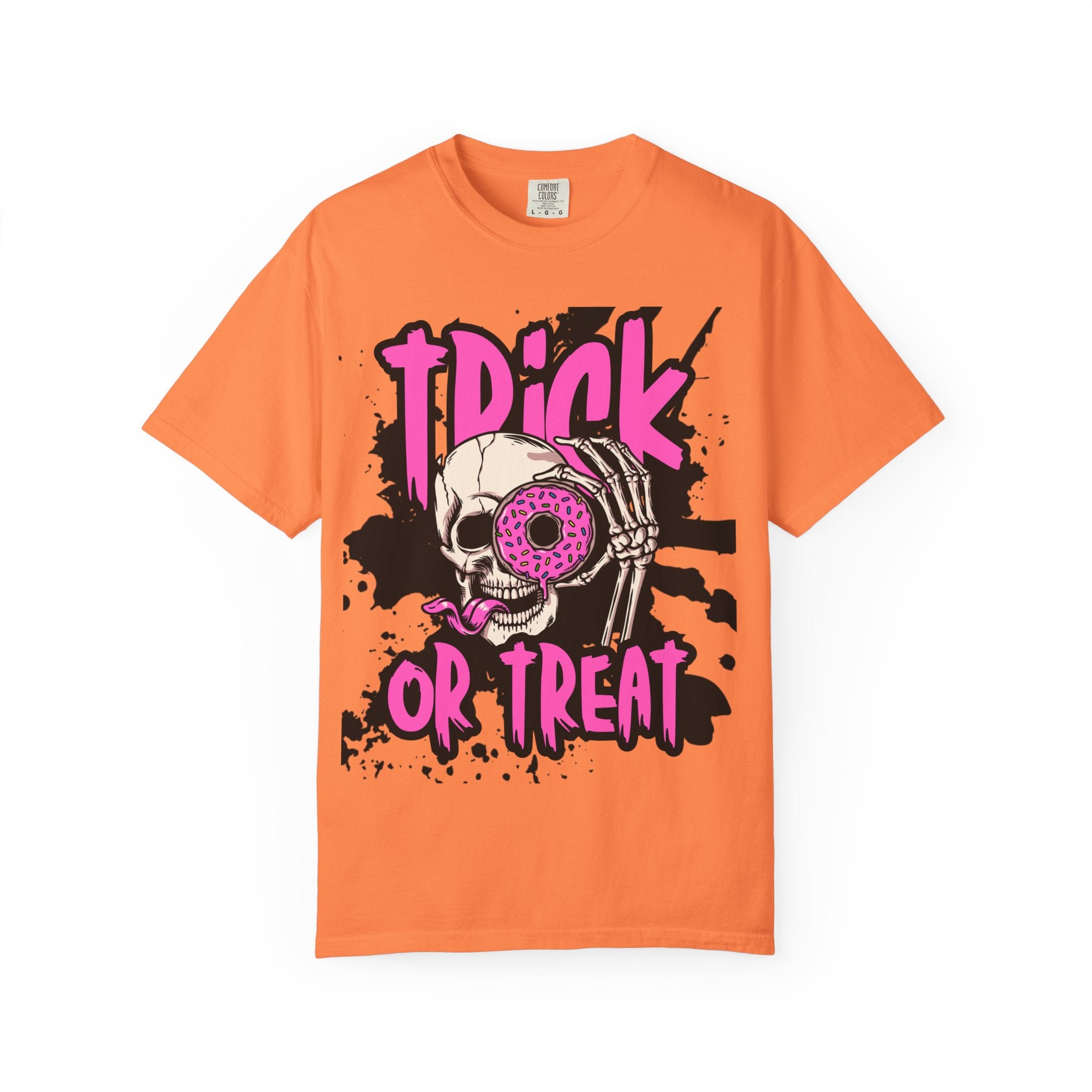 Trick or Treat Unisex Garment-Dyed T-Shirt, Halloween Shirt, Spooky Tee, Graphic T-Shirt, Casual Wear, Festival Clothing