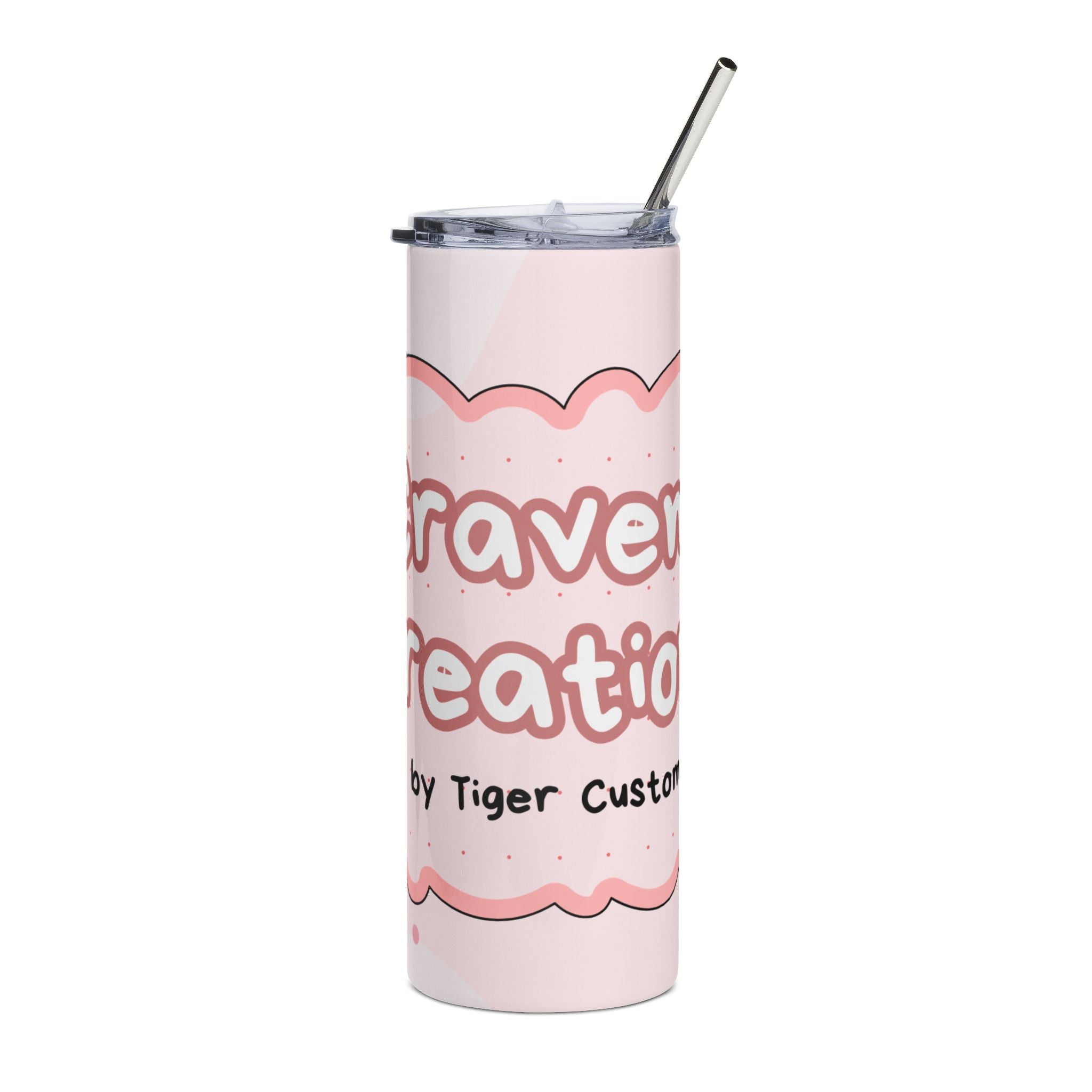 Personalized Pink Stainless Steel Tumbler - Cravens Creations Logo